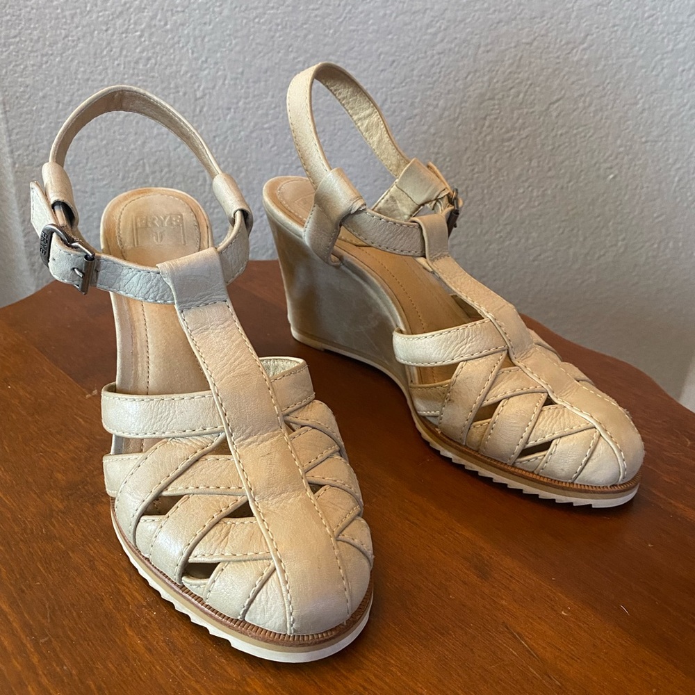 Vintage Frye Maye T-Strap Wedge
